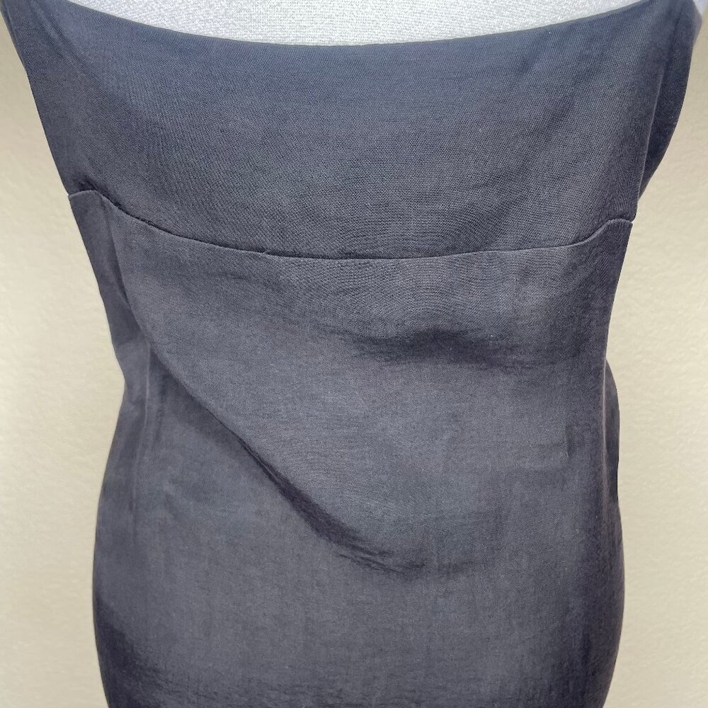 Zara Women's Black Draped Sleeveless Adjustable Strap Midi Dress Sz Medium - Picture 7 of 13